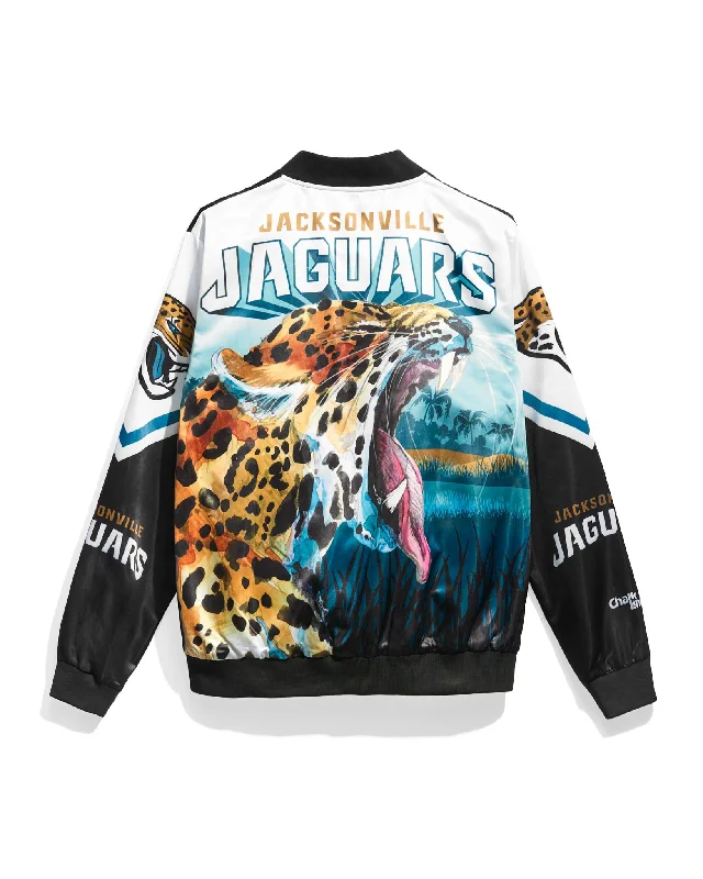 Men jackets with a media - friendly pocket for easy access to gadgetsJacksonville Jaguars Fanimation Satin Jacket