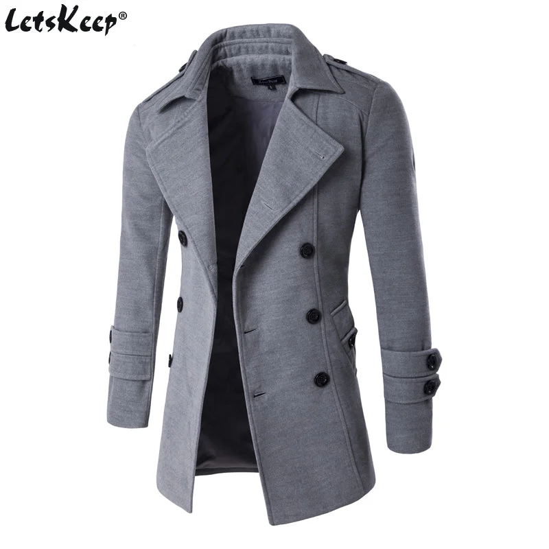 Bomber men jackets with ribbed cuffs for a classic 80s styleLetskeep NEW Men's Spring Autumn Overcoat for man wool & blends double breasted peacoat trench coat men Slim fit, ZA193