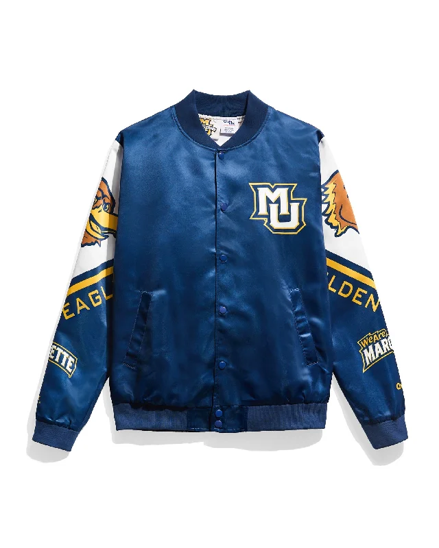 Plus - size men jackets with adjustable drawstrings for a comfortable fitMarquette University Golden Eagles Satin Jacket