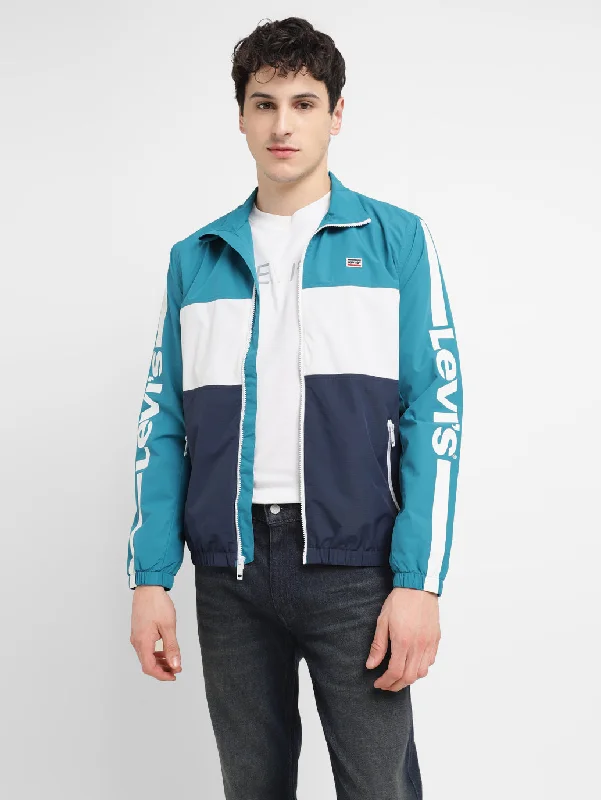 Bomber men jackets with ribbed cuffs for a classic 80s styleMen's Band Neck Bomber Jacket