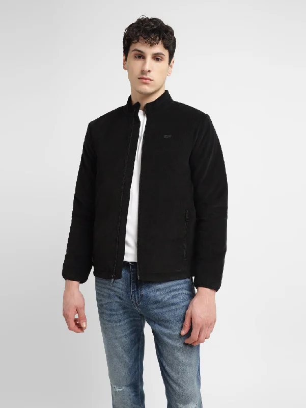 Lightweight men jackets made from recycled nylon for eco - friendly travelMen's Black Regular Collar Tailored Jacket