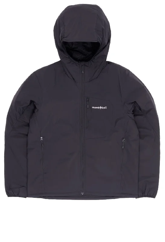 Men jackets with a built - in hood that can be stowed away when not in useMontbell Men's Ex Light Thermawrap Parka - Black