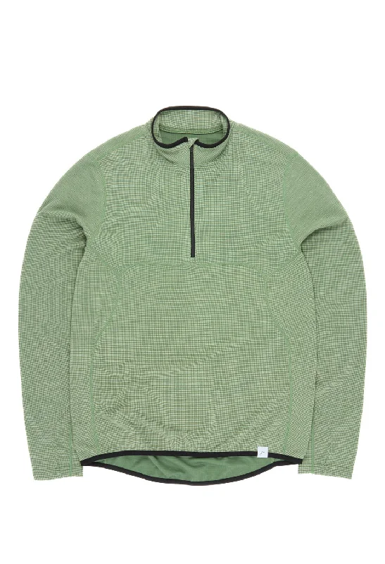 Lightweight men jackets made from recycled nylon for eco - friendly travelCAYL Men's Live Wool Mix Half Zip - Green