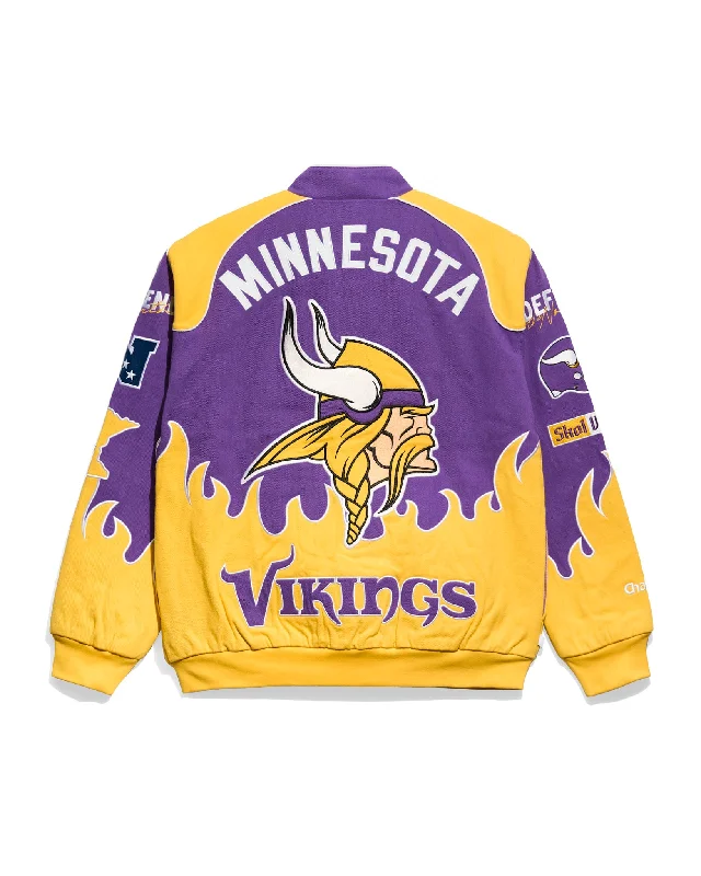 Stretch - fabric men jackets for unrestricted movement during workoutsMinnesota Vikings Premium Racing Jacket