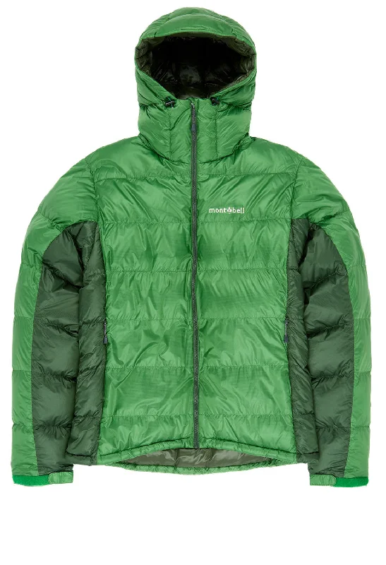 Down - filled men jackets in bright colors for winter fashionMontbell Men's Alpine Down Parka Jacket - Evergreen / Dark