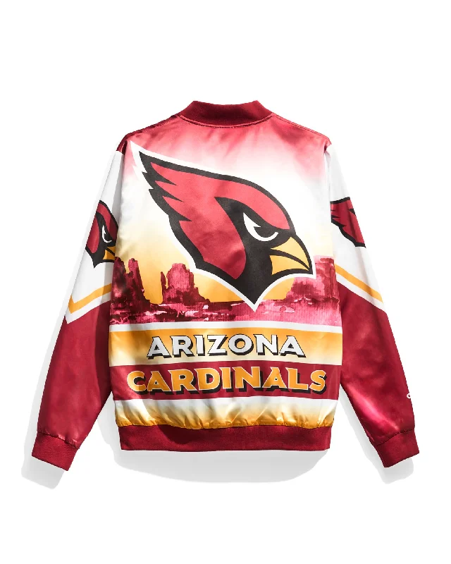 Bomber men jackets with ribbed cuffs for a classic 80s styleArizona Cardinals Fanimation Satin Jacket