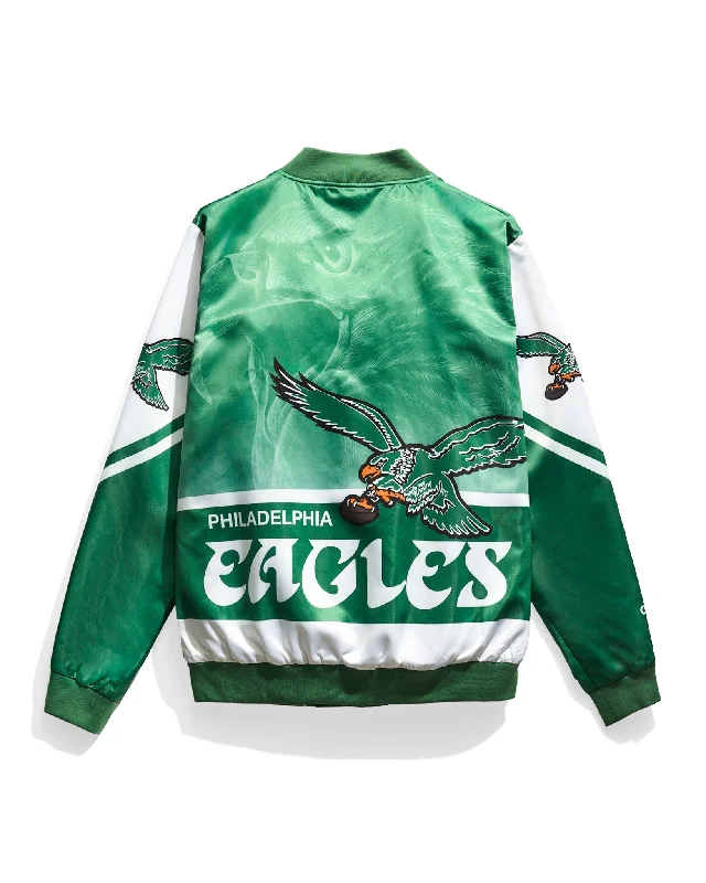 Windbreaker men jackets with UV protection for outdoor activitiesPhiladelphia Eagles Kelly Green Fanimation Satin Jacket