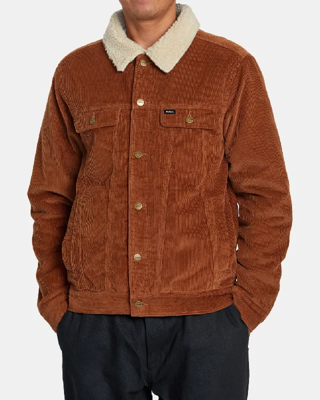 Fleece - lined men jackets for cold - weather commutingWaylon Corduroy Trucker Jacket - Rawhide