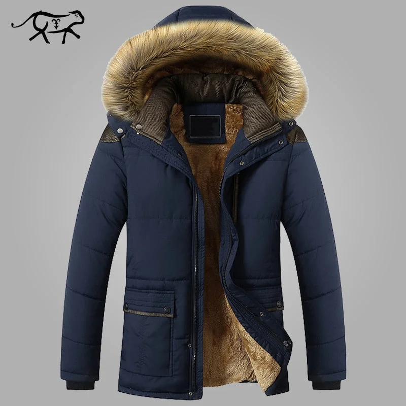 Plus - size men jackets with adjustable drawstrings for a comfortable fitWinter Jacket Men Brand Fashion New Arrival Casual Slim Thick Warm Mens Coats Parkas With Hooded Long Overcoats Clothing Male