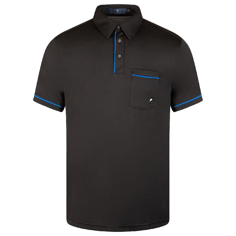 Men's jacquard woven polo shirts with intricate designsGarde Polo Caviar - AW23