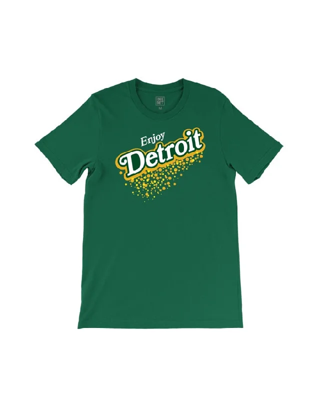 Men's tie - dye t - shirts with a bohemian styleMen's tie - dye t - shirts with a bohemian styleInk Detroit Vintage "Enjoy Detroit" Ginger Ale T-Shirt - Dark Green