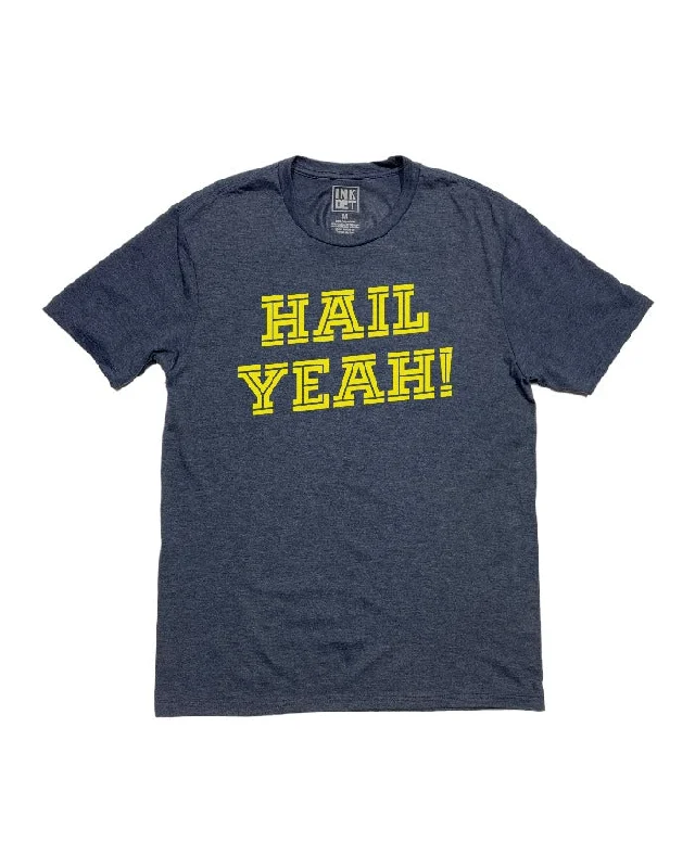 Men's eco - friendly recycled t - shirts for sustainable fashion choicesMen's eco - friendly recycled t - shirts for sustainable fashion choicesInk Detroit Michigan HAIL YEAH! Tri Blend T-Shirt - Navy