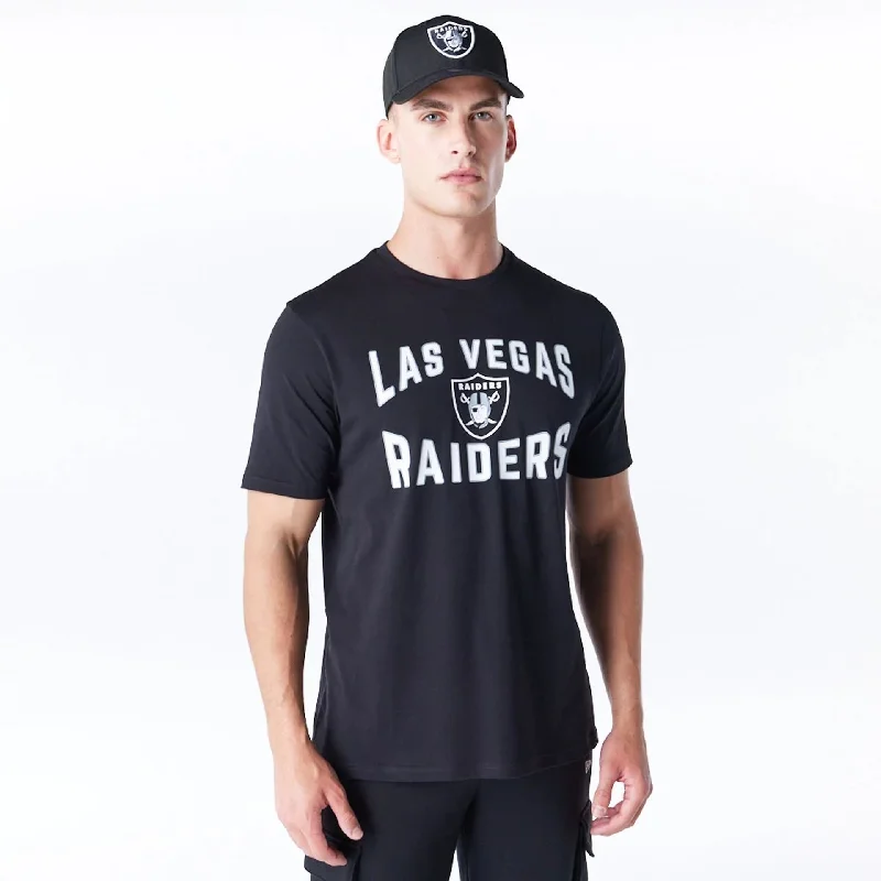 Men's mock - neck t - shirts with a modern and sleek styleMen's mock - neck t - shirts with a modern and sleek styleLas Vegas Raiders NFL Graphic Black and White T-Shirt