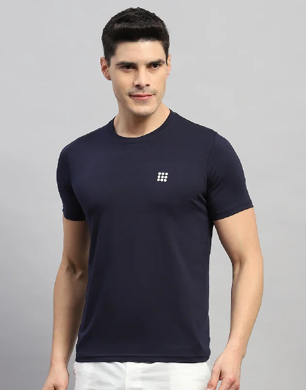 Men's organic cotton crew - neck t - shirts for everyday comfortMen's organic cotton crew - neck t - shirts for everyday comfortMen Navy Blue Solid Round Neck Half Sleeve T-Shirt