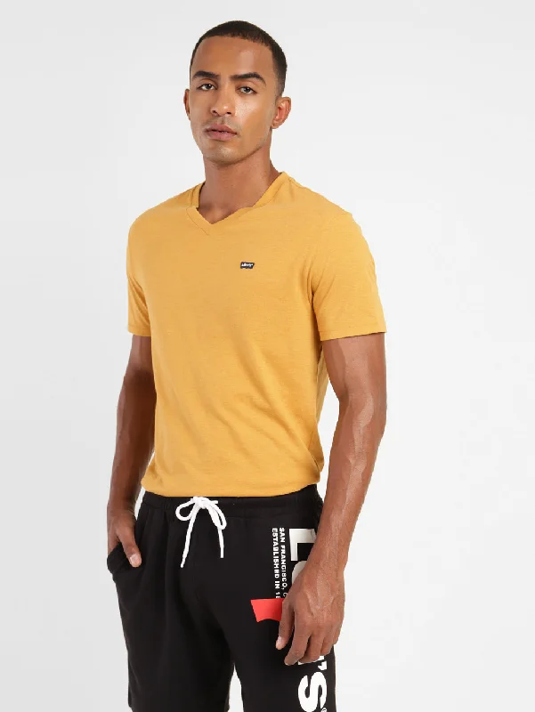 Men's ribbed t - shirts with a textured finish for added styleMen's ribbed t - shirts with a textured finish for added styleMen's Solid V Neck T-shirt