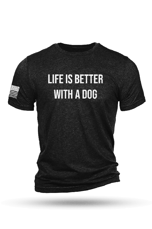 Men's thermal t - shirts with a high - neck design for cold weatherMen's thermal t - shirts with a high - neck design for cold weatherLife's Better With A Dog - T-Shirt