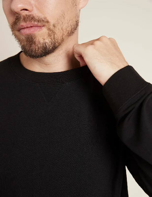 Men's ribbed t - shirts with a textured finish for added styleMen's ribbed t - shirts with a textured finish for added styleMen's Weekend Crew Pullover - Black