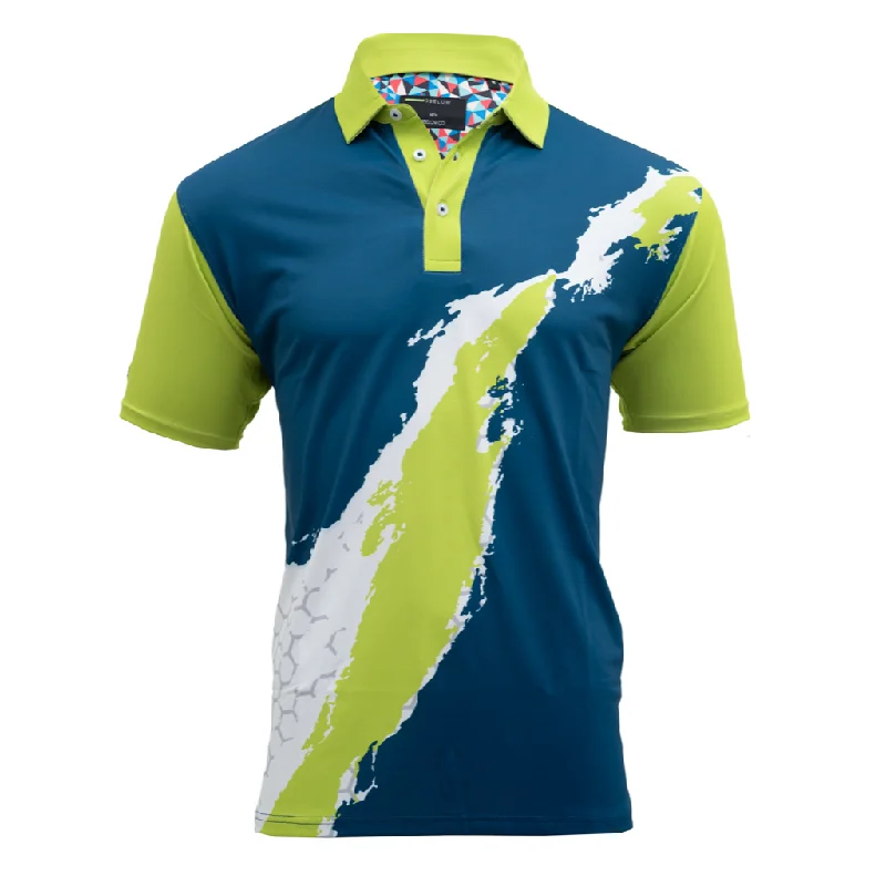 Men's polo t - shirts with a contrast collar for a preppy lookMen's polo t - shirts with a contrast collar for a preppy lookNEON TREMOR MEN'S GOLF T-SHIRT