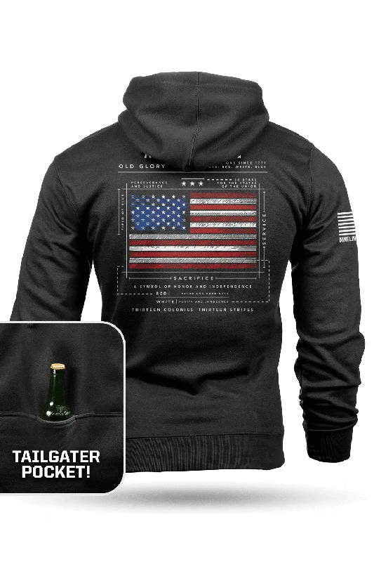 Men's tie - dye t - shirts with a bohemian styleMen's tie - dye t - shirts with a bohemian styleAmerican Flag Schematic - Tailgater Hoodie