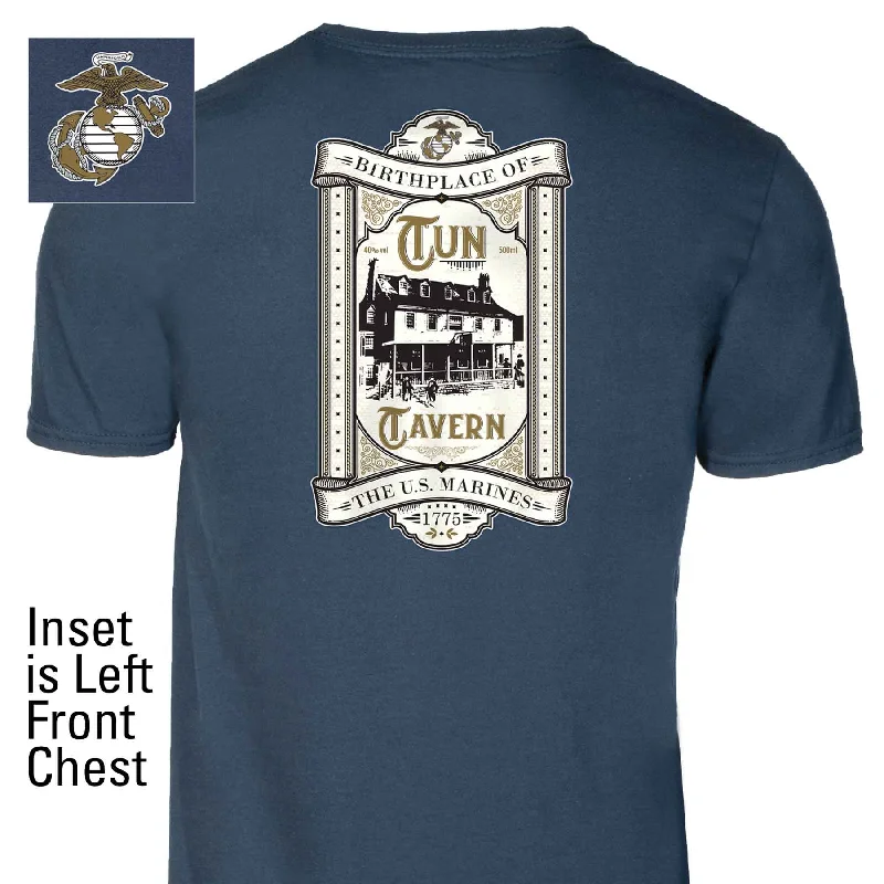 Men's distressed denim - look t - shirts with a rugged appealMen's distressed denim - look t - shirts with a rugged appealMarine Corps Birthplace Tun Tavern T-shirt