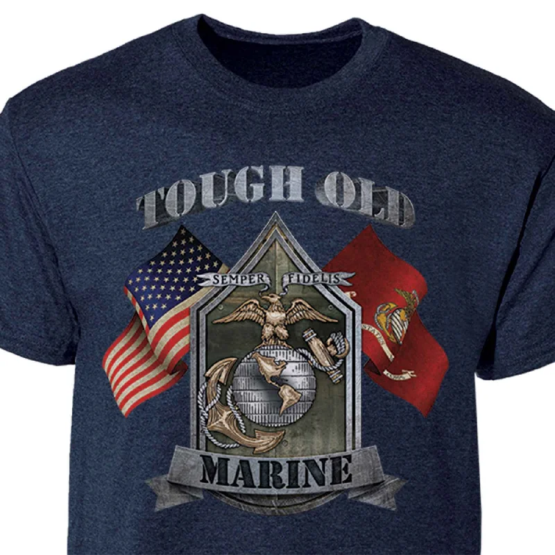 Men's distressed denim - look t - shirts with a rugged appealMen's distressed denim - look t - shirts with a rugged appealTough Old Marine T-shirt