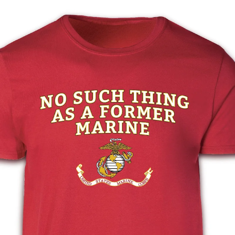 Men's organic cotton crew - neck t - shirts for everyday comfortMen's organic cotton crew - neck t - shirts for everyday comfort"No Such Thing as a Former Marine" T-shirt 100% Cotton